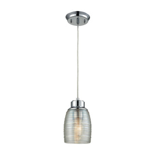 Muncie 5'' Wide 1-Light Pendant - Polished Chrome with Clear Spun Glass