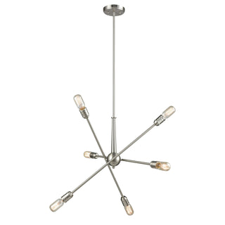 Delphine 28'' Wide 6-Light Chandeliers - Satin Nickel