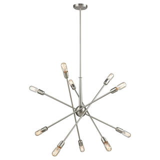 Delphine 33'' Wide 10-Light Chandeliers - Satin Nickel