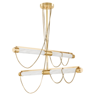 LARIAT Chandelier In Vintage Brass Finish