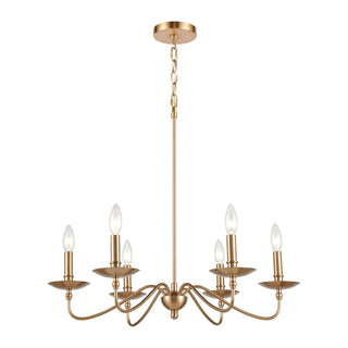 Wellsley 25'' Wide 6-Light Chandeliers - Burnished Brass