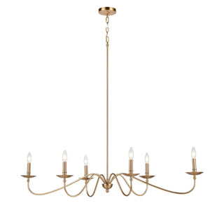 Wellsley 47'' Wide 6-Light Chandeliers - Burnished Brass