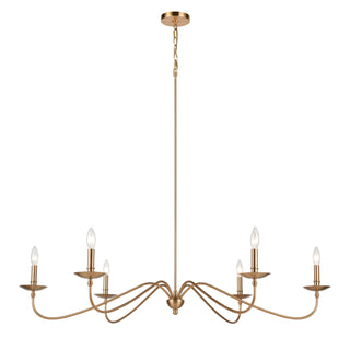 Wellsley 47'' Wide 6-Light Linear Chandeliers - Burnished Brass