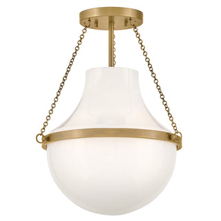 Collins Medium Semi-Flush Mount in Heritage Brass