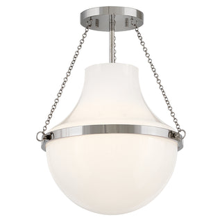 Collins Medium Semi Flush Mount in Polished Nickel