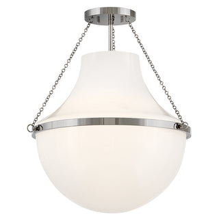 Collins Medium Semi Flush Mount in Polished Nickel