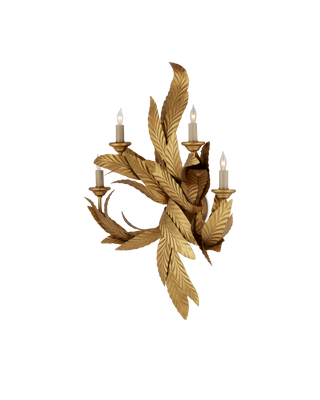 Apollo Gold Twisted Leaf Wall Sconce