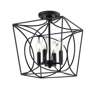 Tracy 4-Light Semi-Flush Ceiling Mount Matte Black
