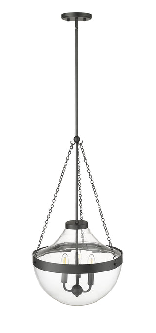Clarra 3-Light Pendant light Matte Black