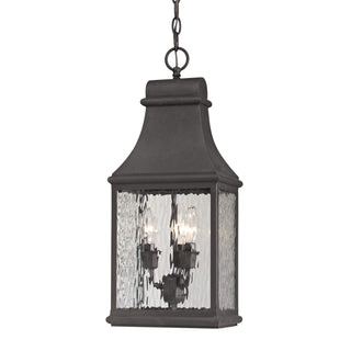 Forged Jefferson 9'' Wide 3-Light Outdoor Pendant - Charcoal