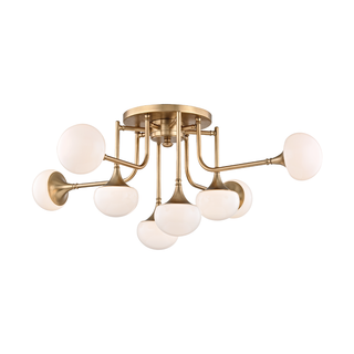 Fleming Semi Flush Aged Brass