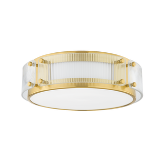 CLIFFORD Flush Mount with Aged Brass Finish