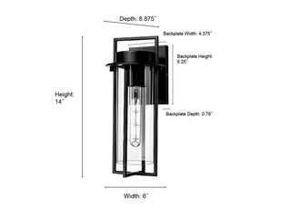 Russell 1-Light Outdoor Wall Sconce Powder Coated Black