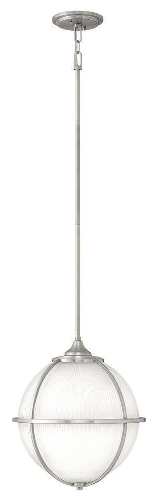 Odeon Medium Orb Pendant In Brushed Nickel Finish