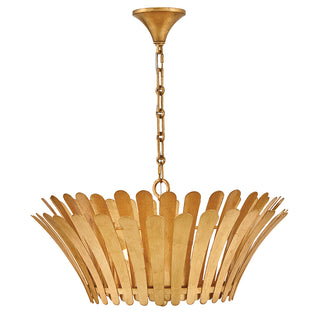 Reina Medium Tapered Chandelier in Distressed Brass