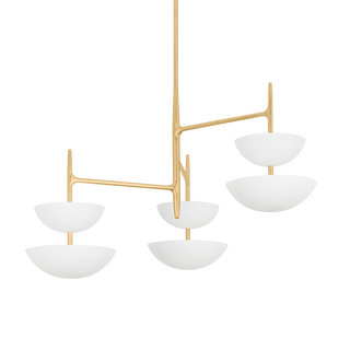 EVANDER Chandelier In VINTAGE GOLD LEAF/GESSO WHITE Finish