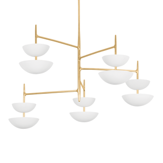 EVANDER Chandelier In VINTAGE GOLD LEAF/GESSO WHITE Finish