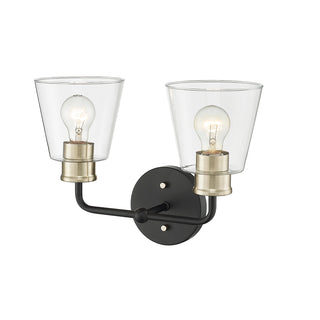 Cameron 2-Light Vanity Matte Black Modern Gold