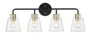 Cameron 4-Light Vanity Matte Black Modern Gold