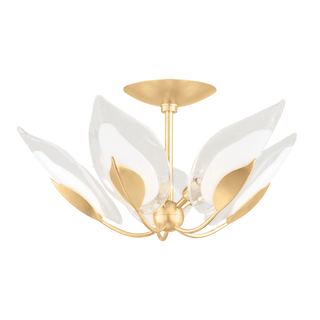 Blossom Semi Flush with Gold Leaf Finish