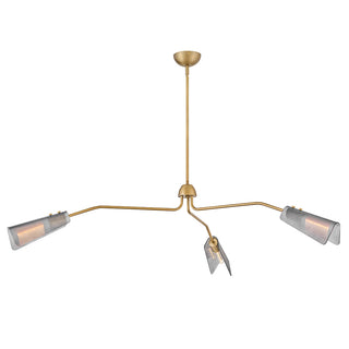 Altman Extra Large Low Profile Chandelier in Lacquered Brass