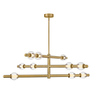 Saxon Large Chandelier in Lacquered Brass