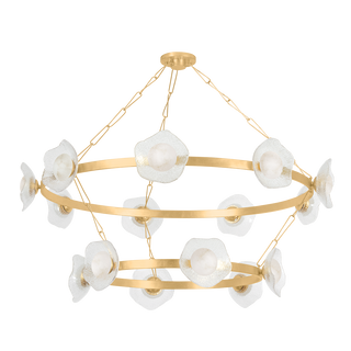 ALMANDINE Chandelier In Vintage Gold Leaf Finish