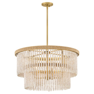 Indra Medium Convertible Drum Chandelier in Lacquered Brass