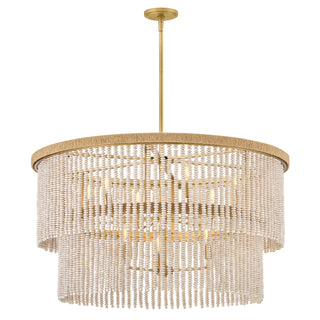 Indra Large Drum Chandelier in Lacquered Brass