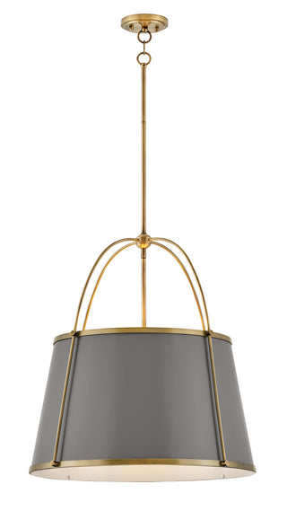 Clarke Medium Drum Chandelier In Dark Brass Finish