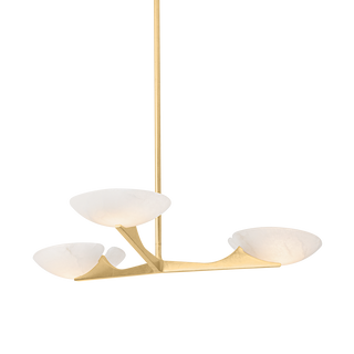 MALACHITE Chandelier In Vintage Gold Leaf Finish
