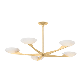 MALACHITE Chandelier In Vintage Gold Leaf Finish