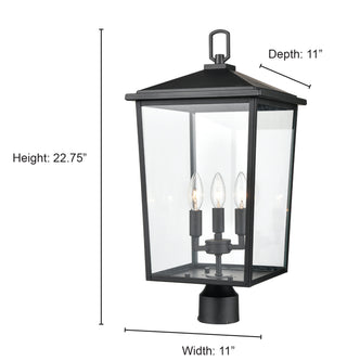 Fetterton 3-Light Outdoor Post Lantern Powder Coated Bronze