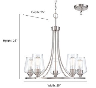 Ashford 5-Light Chandelier Ceiling - Modern Gold
