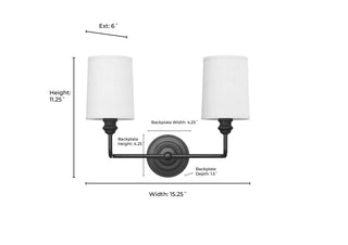 Leena 2-Light Vanity Matte Black