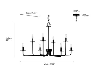 Marceline 8-Light Chandelier Ceiling Light Matte Black
