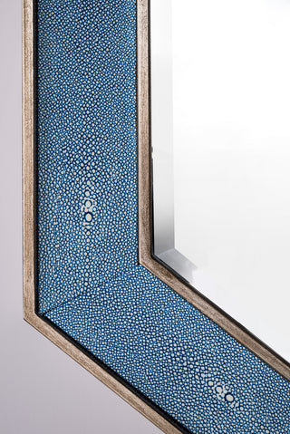 Tangent 30" Mirror, Silver w/ Delft Blue