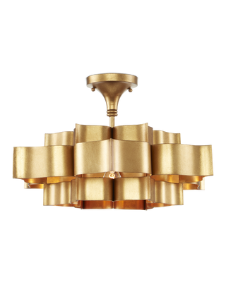 Grand Lotus Small Gold Chandelier