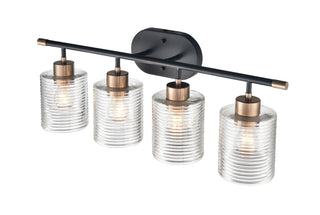 Renitta 4-Light Vanity Matte Black Modern Gold