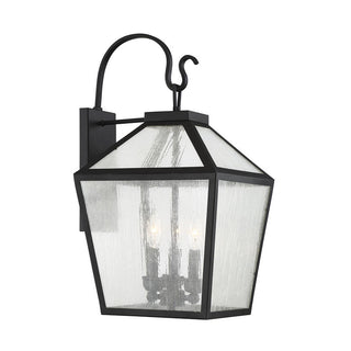 Woodstock 3-Light Outdoor Wall Lantern in Black Black