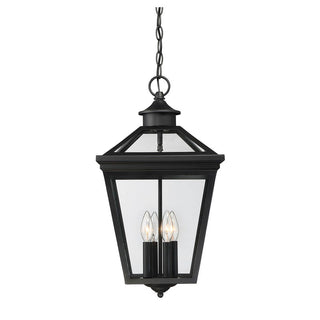 Ellijay 4-Light Outdoor Hanging Lantern in Black Black