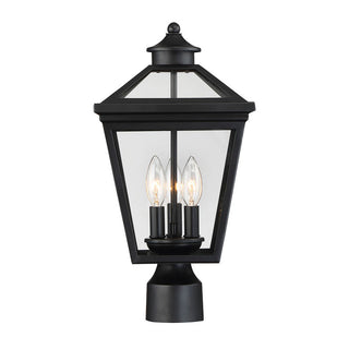 Ellijay 3-Light Outdoor Post Lantern in Black Black