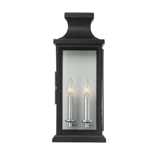 Brooke 2-Light Outdoor Wall Lantern in Matte Black Black