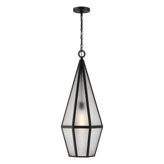 Peninsula 1-Light Outdoor Hanging Lantern in Matte Black