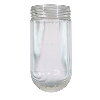 CLEAR RIBBED GLASS JELLY JAR