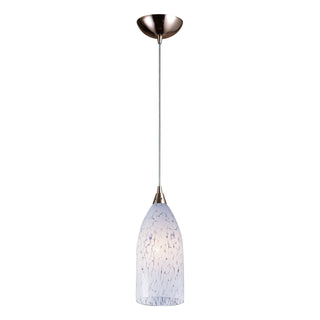 Verona 5'' Wide 1-Light Pendant - Satin Nickel with Snow White Glass (LED)