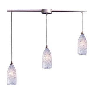 Verona 36'' Wide 3-Light Pendant - Satin Nickel with Snow White Glass