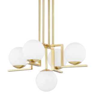 Tanner Chandelier with Aged Brass Finish