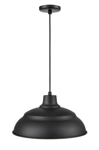 R Series 1-Light Cord Hung Warehouse Satin Black