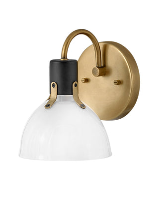 Argo Small Single Light Vanity In Light Brass Finish